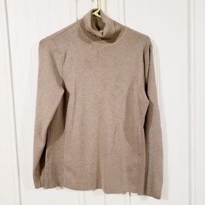 light brown knit turtleneck sweater women's large